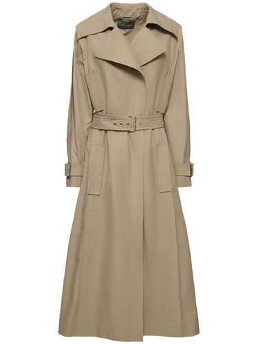 Trench In Gabardina Di Misto Cotone Con Cintura - ALBERTA FERRETTI - Modalova