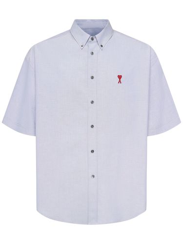 Boxy Cotton Short Sleeve Shirt - AMI PARIS - Modalova