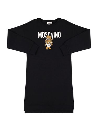 Vestido De Algodón Con Estampado - MOSCHINO - Modalova