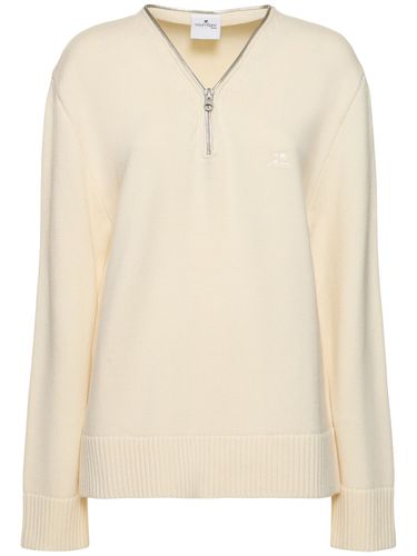 Maglia In Lana Con Mezza Zip - COURREGES - Modalova