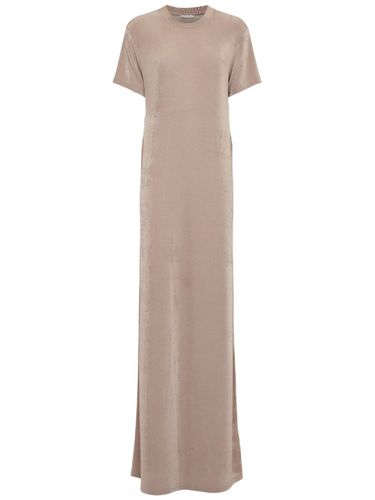 Short Sleeved Jersey Long Dress - AMI PARIS - Modalova