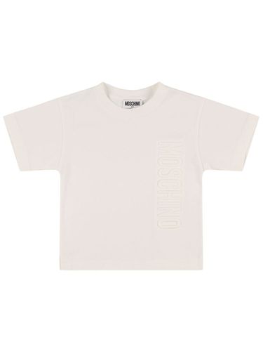 Camiseta De Jersey De Algodón Con Logo Bordado - MOSCHINO - Modalova