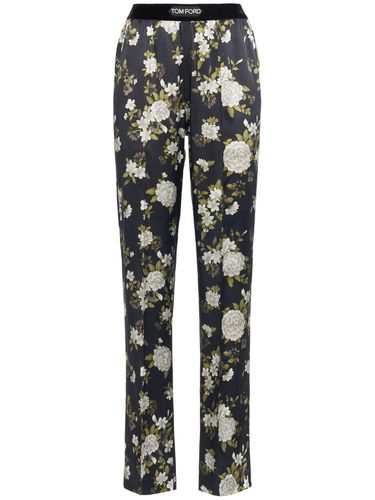 Pantalones De Satén De Sedaestampado Floral - TOM FORD - Modalova