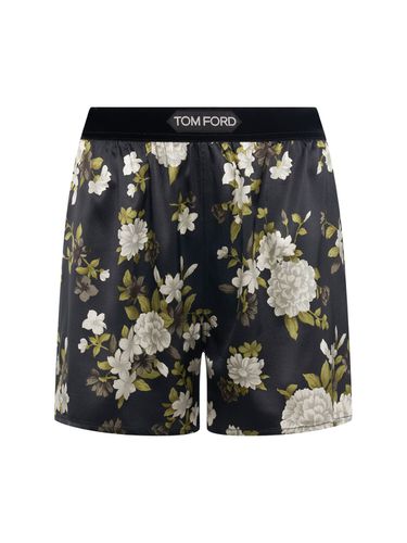 Shorts De Satén De Seda Estampado - TOM FORD - Modalova