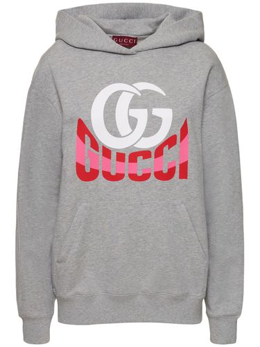 Hoodie Aus Gefilzter Baumwolle - GUCCI - Modalova