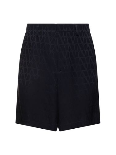 Monogram Jacquard Silk Shorts - VALENTINO - Modalova