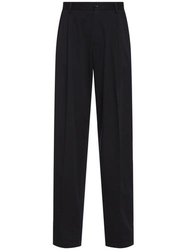 Double Pleat Cotton Blend Amphora Pants - DOLCE & GABBANA - Modalova