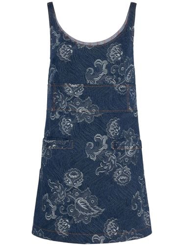 Vestido Corto De Denim Estampado - ETRO - Modalova