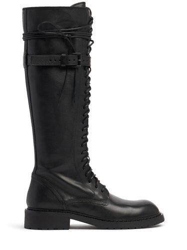 Mm Danny Leather Combat High Boots - ANN DEMEULEMEESTER - Modalova