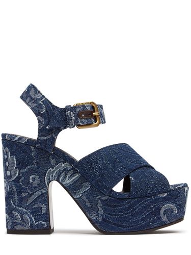 Sandalias De Denim Con Plataforma 100mm - ETRO - Modalova