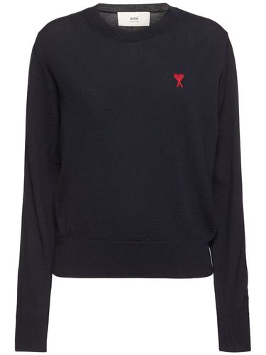 Red Adc Wool Crewneck Sweater - AMI PARIS - Modalova