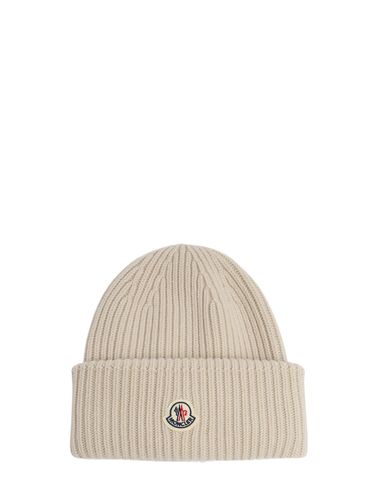 Logo Wool & Cashmere Beanie - MONCLER - Modalova