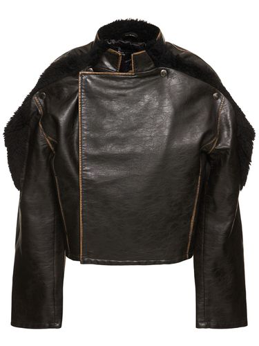 Collapsed Faux Leather Shoulder Jacket - Y/PROJECT - Modalova