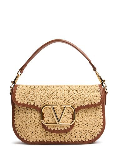 Schultertasche Mit Raffia-effekt Und Logo - VALENTINO GARAVANI - Modalova