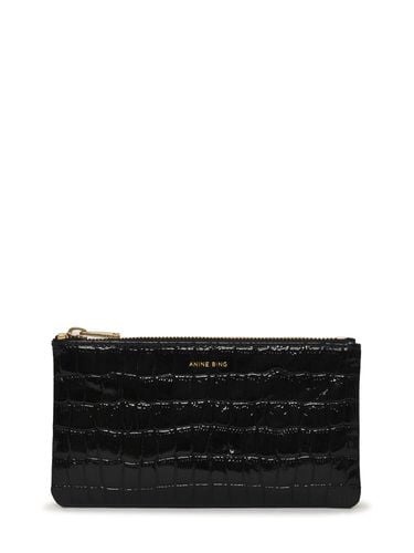 Elly Croc Embossed Leather Pouch - ANINE BING - Modalova