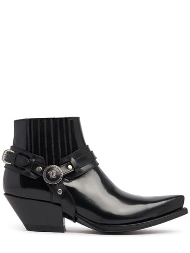 Mm Hohe Westernstiefel Aus Leder - VERSACE - Modalova