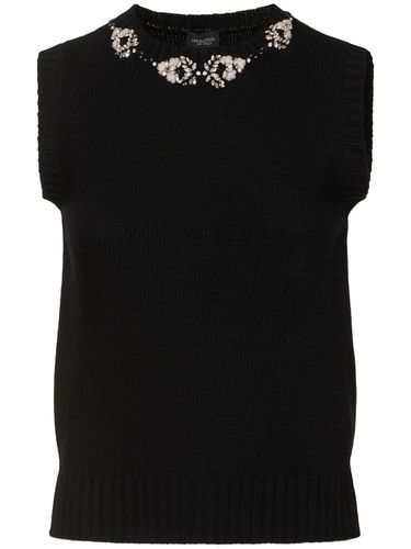 Embellished Sleeveless Wool Knit Top - GIAMBATTISTA VALLI - Modalova