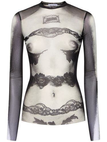 Top In Mesh Stampato Body Lace Mariniere - JEAN PAUL GAULTIER - Modalova