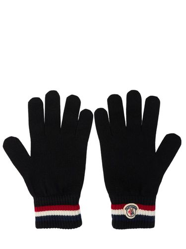 Tricolor Virgin Wool Gloves - MONCLER - Modalova