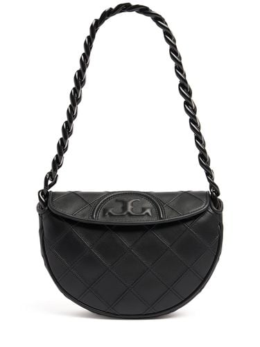 Bolso Mini Fleming Crescent De Piel - TORY BURCH - Modalova