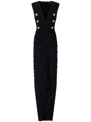 Tailored Fluid Crepe Long Dress - BALMAIN - Modalova