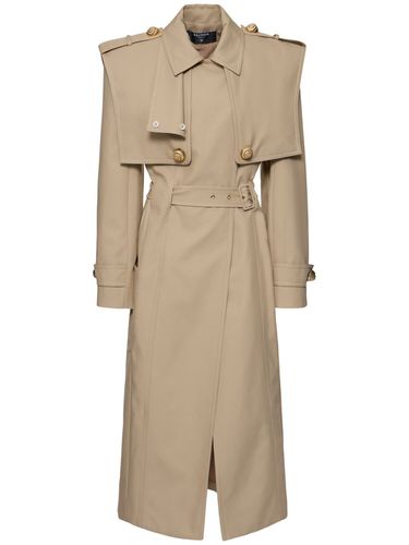 Abrigo Trench Sastre De Algodón Gabardina - BALMAIN - Modalova