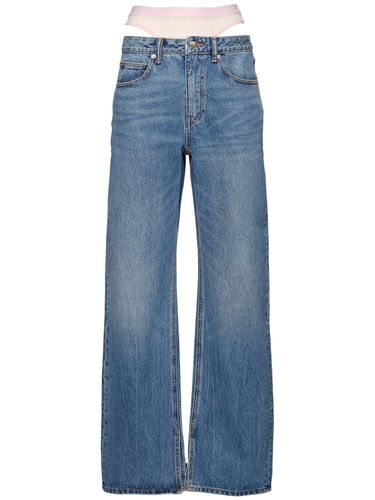 Jeans Mit Geschlitztem Saum Und Mesh-unterwäsche - ALEXANDER WANG - Modalova