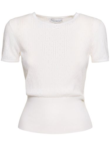 T-shirt In Cotone Pointelle - JW ANDERSON - Modalova