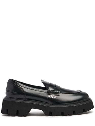 Loafer Aus Gebürstetem Leder - MSGM - Modalova