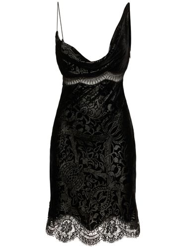 Embroidered Lace & Velvet Mini Dress - ROBERTO CAVALLI - Modalova