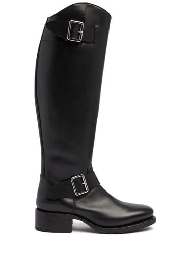 Mm Hohe Stiefel Aus Leder - DSQUARED2 - Modalova