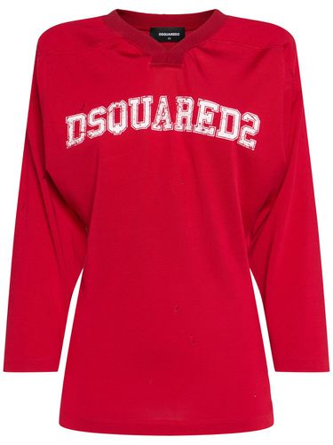 Camiseta De Jersey De Mezcla De Algodón - DSQUARED2 - Modalova