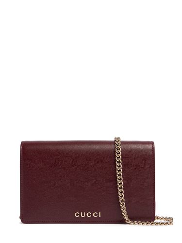 Cartera De Piel Con Cadena - GUCCI - Modalova