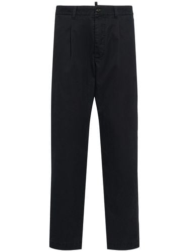 One Pleat Cotton Pants - DSQUARED2 - Modalova