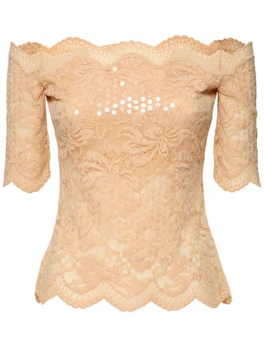 Top In Pizzo Ricamato Con Paillettes - RABANNE - Modalova