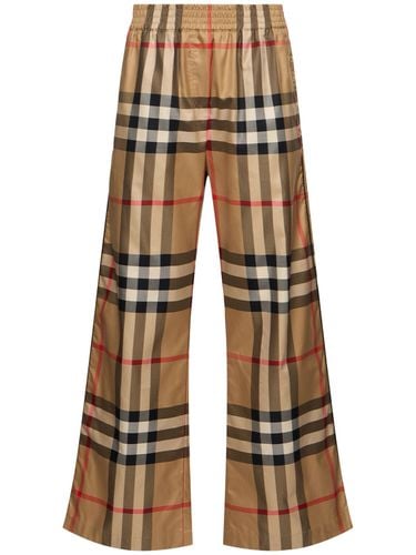 Pantalones De Algodón Estampado - BURBERRY - Modalova