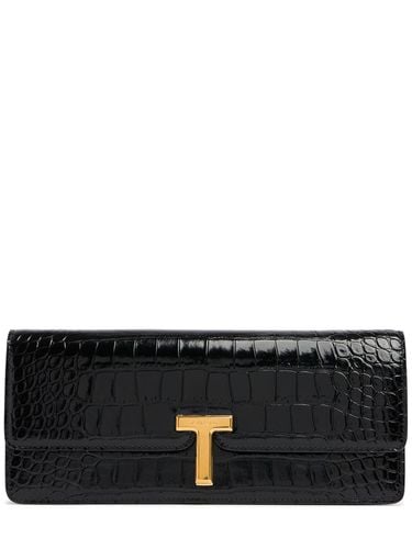 Shiny Embossed Leather Clutch - TOM FORD - Modalova