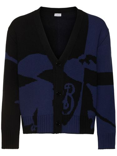 Split Ekd Wool Cardigan - BURBERRY - Modalova