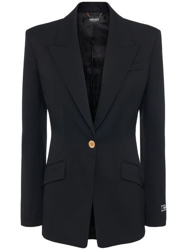 Blazer De Lana Stretch - VERSACE - Modalova