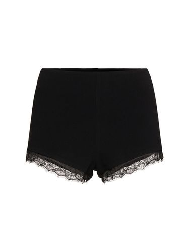 Stretch Crepe Lace Shorts - SELF-PORTRAIT - Modalova