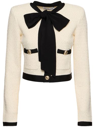 Sequined Cotton Blend Bow Cardigan - SELF-PORTRAIT - Modalova