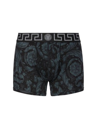 Calzoncillos Boxer De Algodón Estampado - VERSACE - Modalova