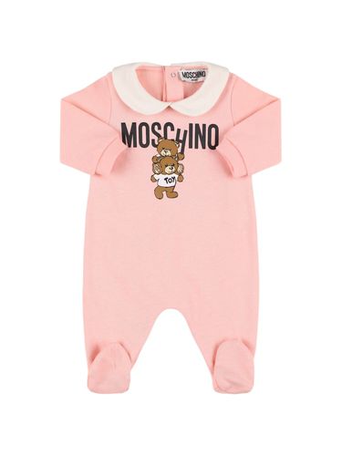 Pelele De Felpa De Algodón Con Estampado - MOSCHINO - Modalova