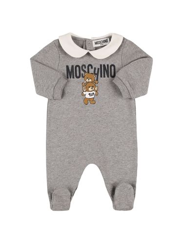 Pelele De Felpa De Algodón Con Estampado - MOSCHINO - Modalova