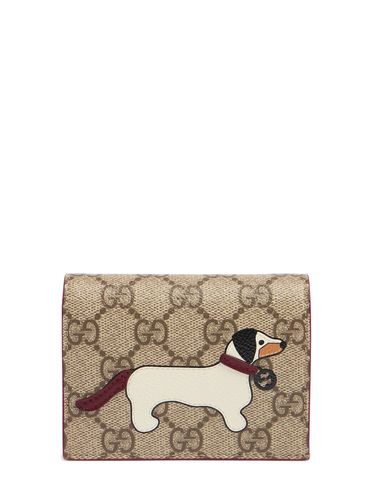 Cartera De Lona Con Detalle Del Perro - GUCCI - Modalova