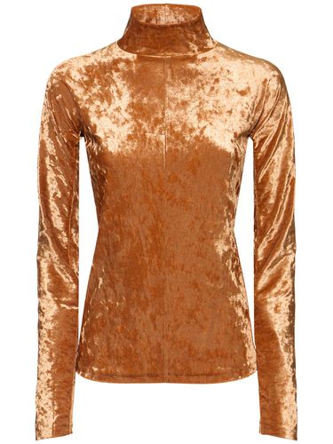 Iridescent Velvet Long Sleeve Top - FORTE_FORTE - Modalova