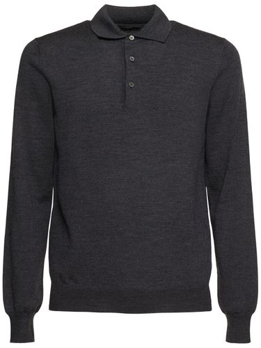 Wool Knit Polo Sweater - TAGLIATORE - Modalova