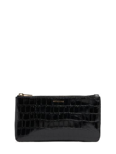 Elly Croc Embossed Leather Pouch - ANINE BING - Modalova