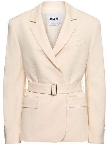 Blazer Doppiopetto In Misto Viscosa - MSGM - Modalova