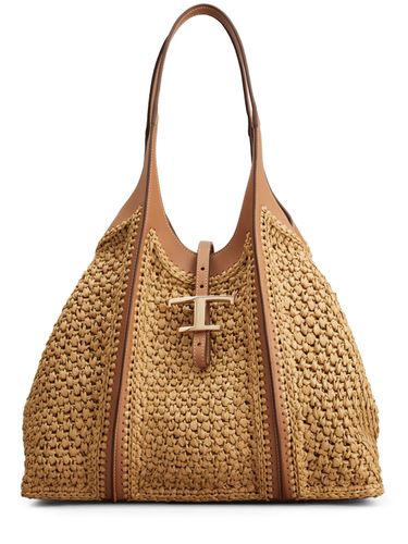 Borsa Shopping Media In Rafia Crochet - TOD'S - Modalova